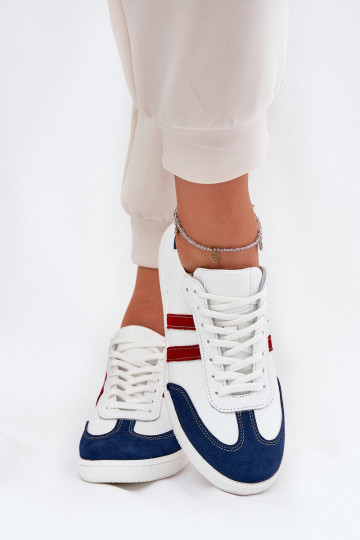 Zazoo N1068 Leer Laag Sneakers model schoenen Dames INit-donkerblauIn 2