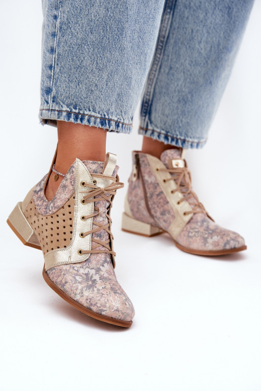 Peau Bottes Chaussure Il fautciejka 05541-04 beige-couleur dorée Peau Bottes Chaussure Il fautciejka 05541-04 beige-couleur dorée