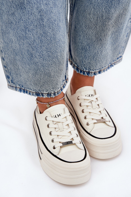 Leer Vrijetijdsschoenen met platform GOE RR2N4106 Initte kleur Leer Vrijetijdsschoenen met platform GOE RR2N4106 Initte kleur