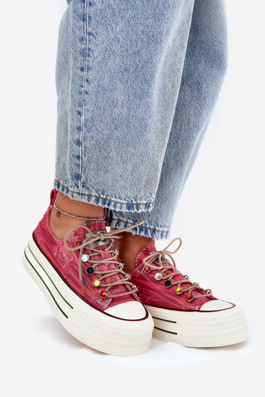 Chaussures de loisirs avec une plateforme GOE RR2N4104 couleur rouge Chaussures de loisirs avec une plateforme GOE RR2N4104 couleur rouge