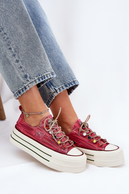 Chaussures de loisirs avec une plateforme GOE RR2N4104 couleur rouge Chaussures de loisirs avec une plateforme GOE RR2N4104 couleur rouge