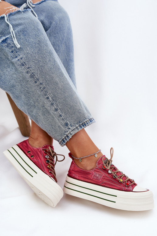 Vrijetijdsschoenen met platform GOE RR2N4104 rood Vrijetijdsschoenen met platform GOE RR2N4104 rood