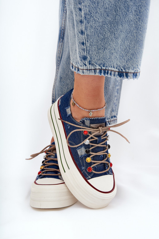 Chaussures de loisirs avec une plateforme GOE RR2N4103 bleu foncé Chaussures de loisirs avec une plateforme GOE RR2N4103 bleu foncé