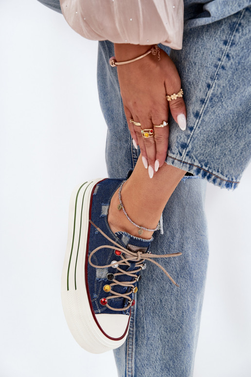 Chaussures de loisirs avec une plateforme GOE RR2N4103 bleu foncé Chaussures de loisirs avec une plateforme GOE RR2N4103 bleu foncé