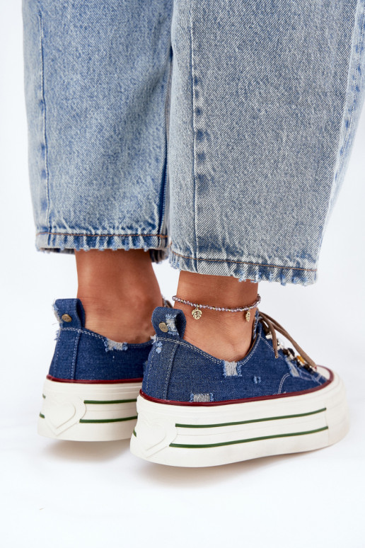 Chaussures de loisirs avec une plateforme GOE RR2N4103 bleu foncé Chaussures de loisirs avec une plateforme GOE RR2N4103 bleu foncé