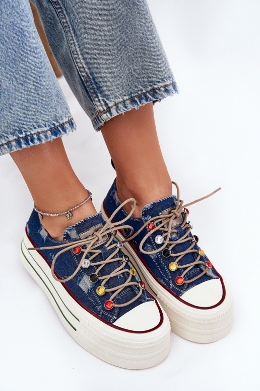 Freizeitschuhe mit einer Plattform GOE RR2N4103 Dunkelblau Freizeitschuhe mit einer Plattform GOE RR2N4103 Dunkelblau