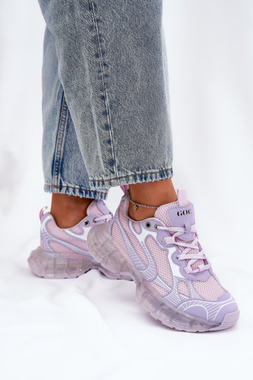 Leer Sneakers model schoenen Dames GOE RR2N4081 Paars