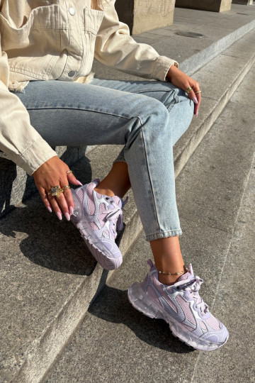 Peau Chaussures modèle baskets Féminin GOE RR2N4081 Couleur violette 2