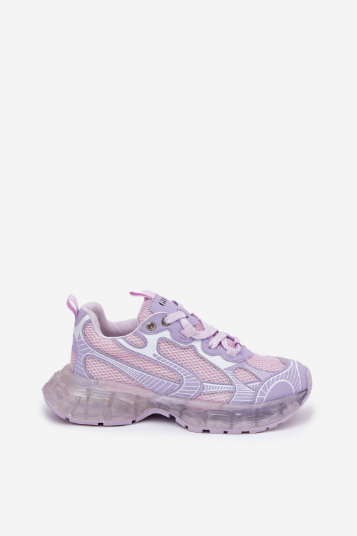 Leer Sneakers model schoenen Dames GOE RR2N4081 Paars Leer Sneakers model schoenen Dames GOE RR2N4081 Paars