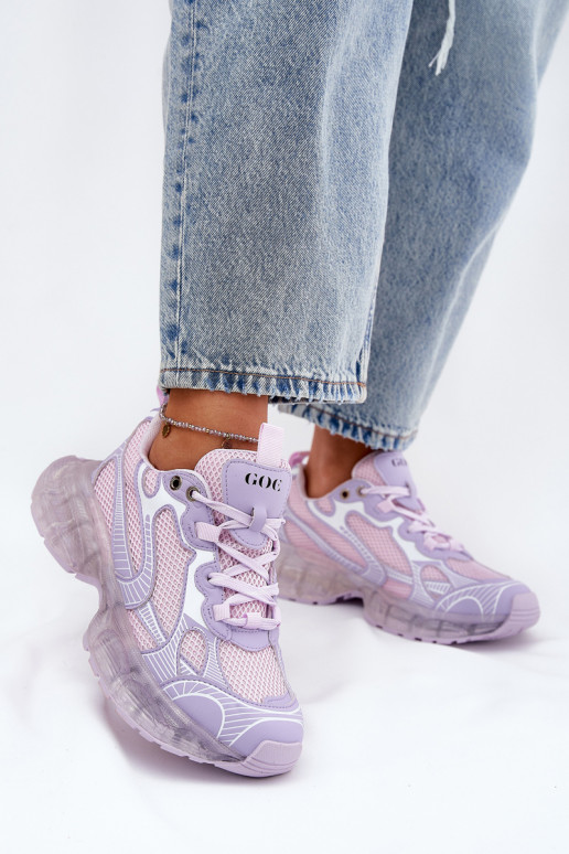 Leer Sneakers model schoenen Dames GOE RR2N4081 Paars Leer Sneakers model schoenen Dames GOE RR2N4081 Paars