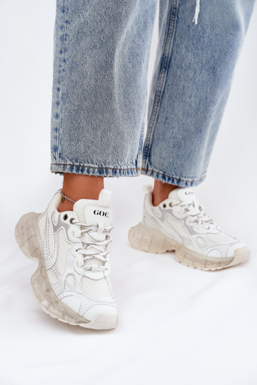 Leer Sneakers model schoenen Dames GOE RR2N4083 beige