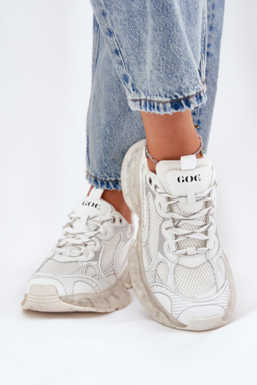 Leer Sneakers model schoenen Dames GOE RR2N4083 beige 2