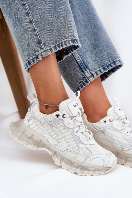 Leer Sneakers model schoenen Dames GOE RR2N4083 beige Leer Sneakers model schoenen Dames GOE RR2N4083 beige