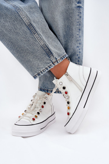 Leer vrijetijdsschoenen met laarzen Dames GOE RR2N4102 Initte kleur 2