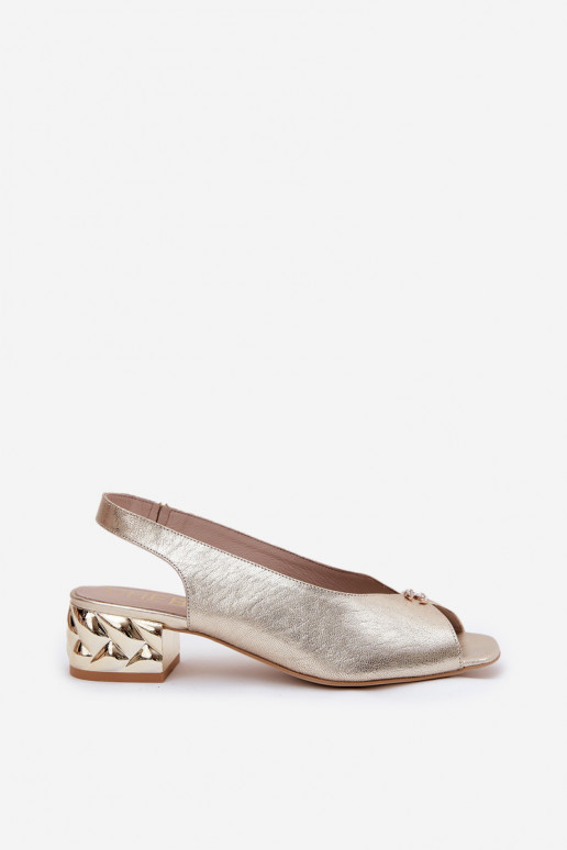 Peau Style élégant Sandales pour femmes CheBello 4724 couleur dorée