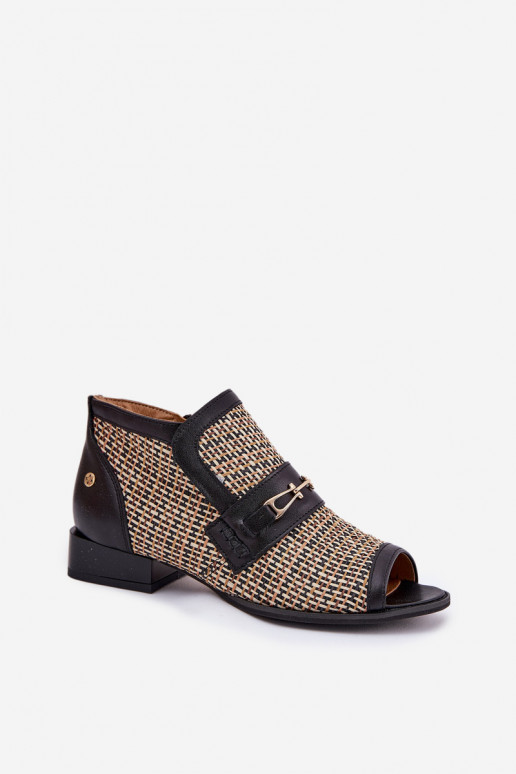 Leer DameslaarzenOdkrytymi Palcami Het heeftciejka 06934-39/00-1 ZInart en-beige Leer DameslaarzenOdkrytymi Palcami Het heeftciejka 06934-39/00-1 ZInart en-beige