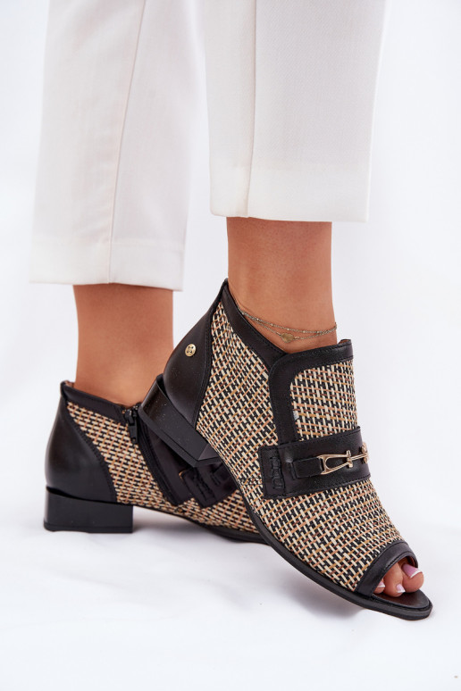 Leer DameslaarzenOdkrytymi Palcami Het heeftciejka 06934-39/00-1 ZInart en-beige Leer DameslaarzenOdkrytymi Palcami Het heeftciejka 06934-39/00-1 ZInart en-beige