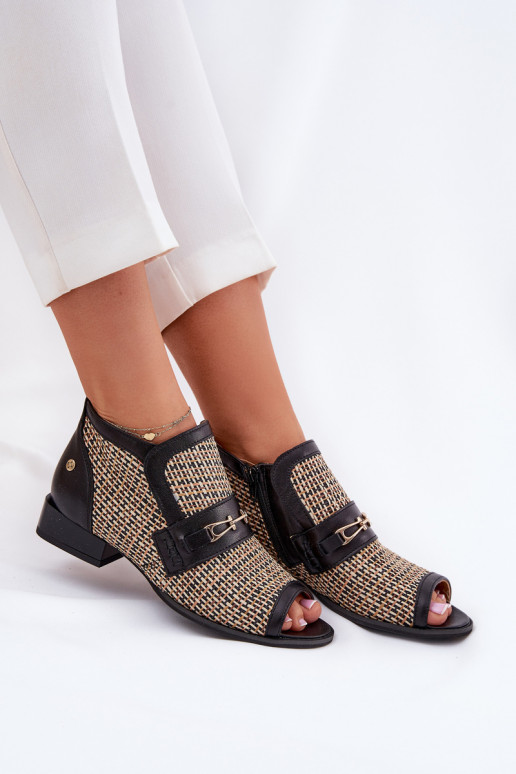 Leer DameslaarzenOdkrytymi Palcami Het heeftciejka 06934-39/00-1 ZInart en-beige Leer DameslaarzenOdkrytymi Palcami Het heeftciejka 06934-39/00-1 ZInart en-beige