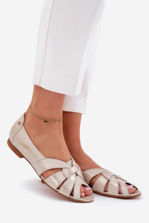 BallerinasOdkrytymi Palcami Het heeftciejka 06908-25/001-1 gouden kleur Przecierany BallerinasOdkrytymi Palcami Het heeftciejka 06908-25/001-1 gouden kleur Przecierany