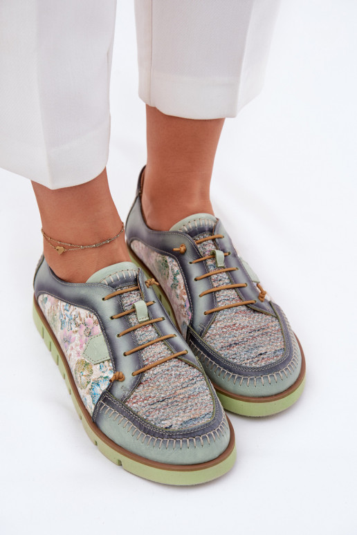 Peau chaussures Féminin À motifs Il fautciejka 06784-09 couleur verte Peau chaussures Féminin À motifs Il fautciejka 06784-09 couleur verte