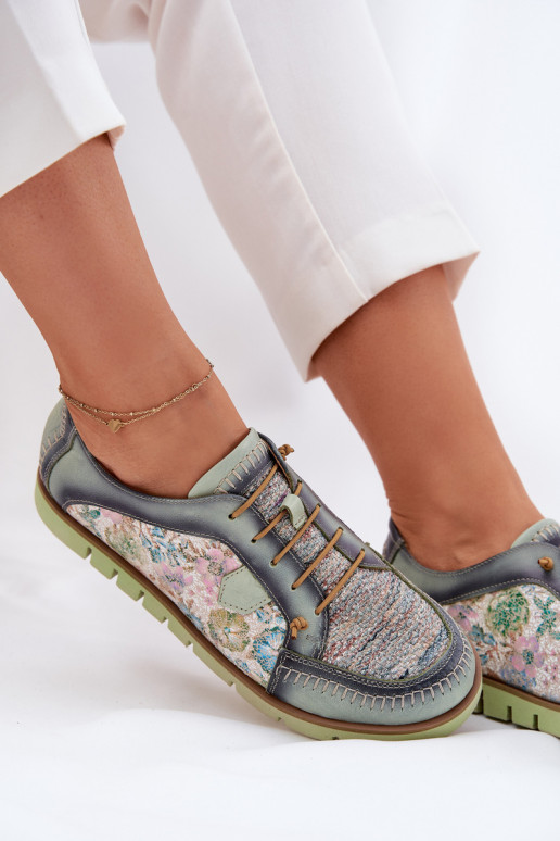 Peau chaussures Féminin À motifs Il fautciejka 06784-09 couleur verte Peau chaussures Féminin À motifs Il fautciejka 06784-09 couleur verte