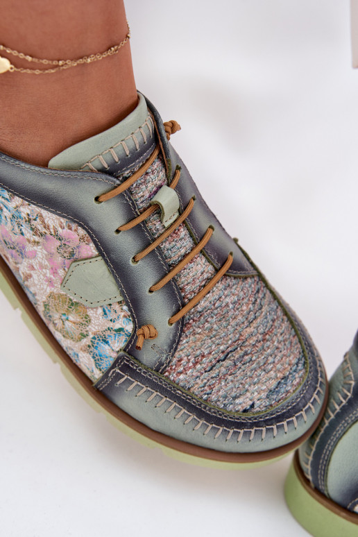 Peau chaussures Féminin À motifs Il fautciejka 06784-09 couleur verte Peau chaussures Féminin À motifs Il fautciejka 06784-09 couleur verte