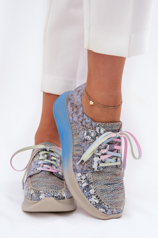 Peau chaussures Chaussures modèle baskets Féminin avec une plateforme Il fautciejka 06776A-06 couleur bleue Peau chaussures Chaussures modèle baskets Féminin avec une plateforme Il fautciejka 06776A-06 couleur bleue