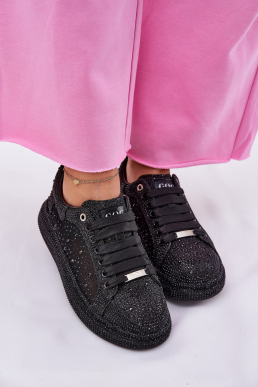 Décoré Chaussures modèle baskets avec une plateforme GOE NN2N4021 couleur noire