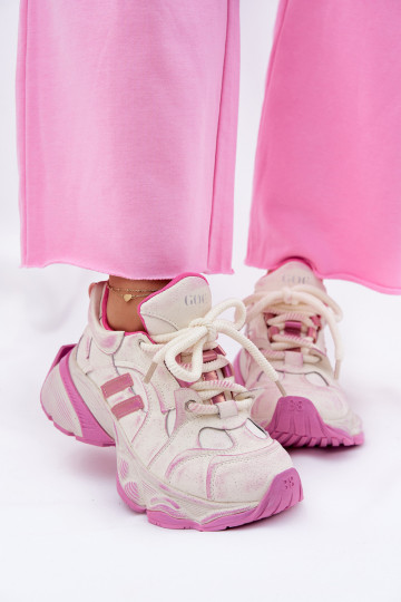 Leer Sneakers model schoenen Dames GOE RR2N4038 roze