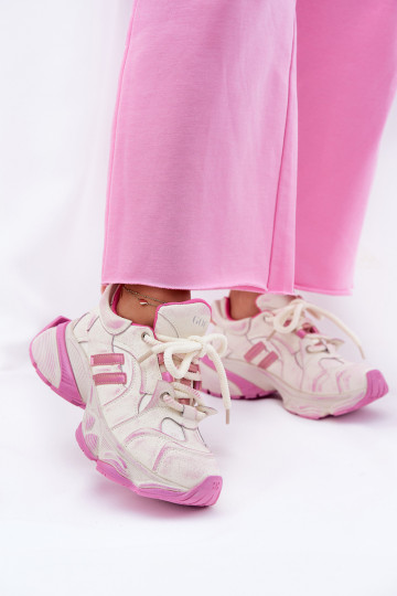 Leer Sneakers model schoenen Dames GOE RR2N4038 roze 2