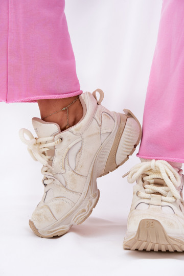 Peau Chaussures modèle baskets Féminin GOE RR2N4037 beige 2