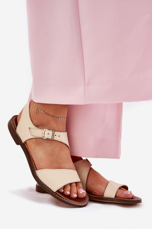 Leer Sandalen voor dames Zazoo 3014 beige Leer Sandalen voor dames Zazoo 3014 beige