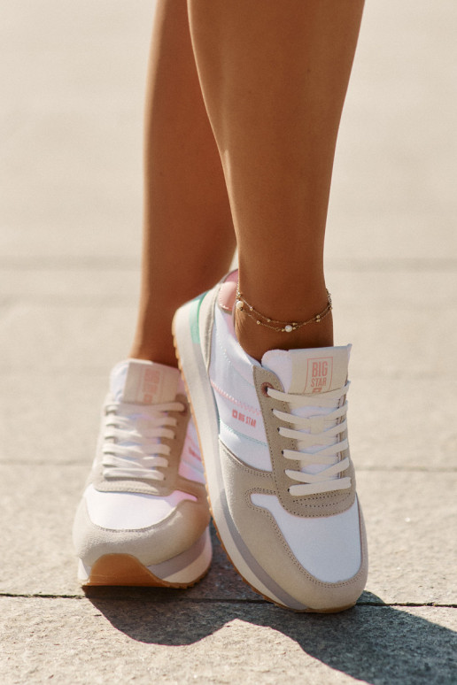 van suède Sneakers model schoenen Dames Big Star RR274A047 HI-POLY SYSTEM beige-Initte kleur van suède Sneakers model schoenen Dames Big Star RR274A047 HI-POLY SYSTEM beige-Initte kleur