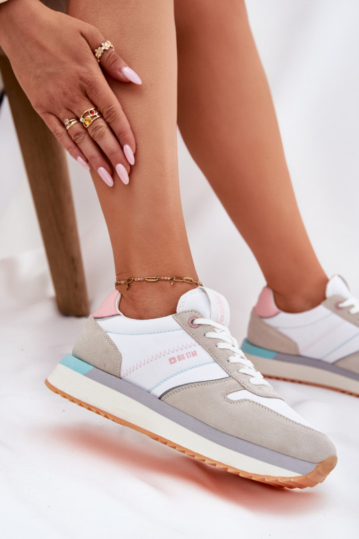 van suède Sneakers model schoenen Dames Big Star RR274A047 HI-POLY SYSTEM beige-Initte kleur van suède Sneakers model schoenen Dames Big Star RR274A047 HI-POLY SYSTEM beige-Initte kleur