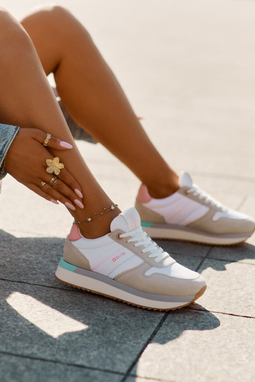 van suède Sneakers model schoenen Dames Big Star RR274A047 HI-POLY SYSTEM beige-Initte kleur van suède Sneakers model schoenen Dames Big Star RR274A047 HI-POLY SYSTEM beige-Initte kleur