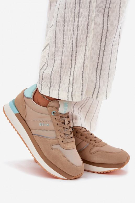 aus INildleder Sneakers Stilvollllschuhe Feminin Big Star RR274A048 HI-POLY SYSTEM Beige aus INildleder Sneakers Stilvollllschuhe Feminin Big Star RR274A048 HI-POLY SYSTEM Beige