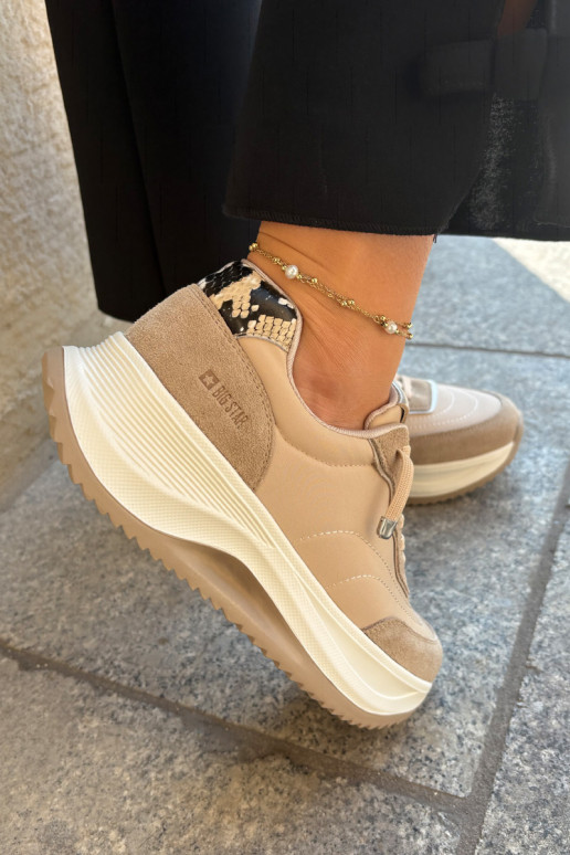en daim Chaussures modèle baskets Féminin avec une plateforme Big Star RR274A345 HI-POLY SYSTEM beige en daim Chaussures modèle baskets Féminin avec une plateforme Big Star RR274A345 HI-POLY SYSTEM beige