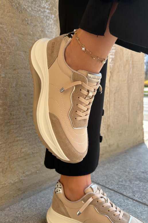 en daim Chaussures modèle baskets Féminin avec une plateforme Big Star RR274A345 HI-POLY SYSTEM beige en daim Chaussures modèle baskets Féminin avec une plateforme Big Star RR274A345 HI-POLY SYSTEM beige
