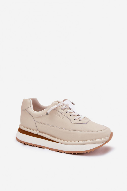 Haut Sneakers Stilvollllschuhe Feminin mit einer Plattform Big Star RR274A334 Beige