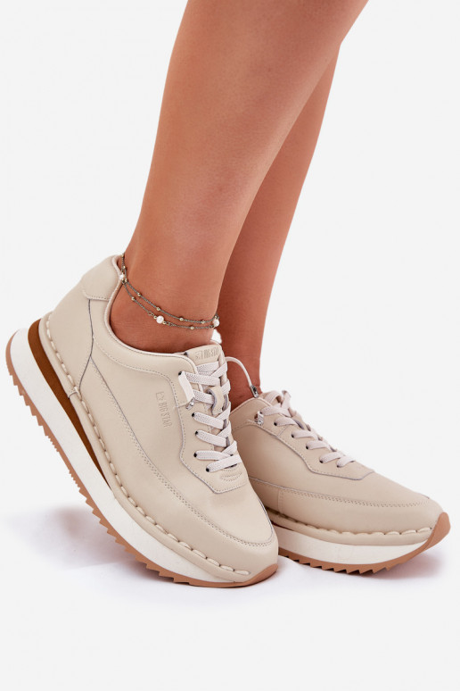 Haut Sneakers Stilvollllschuhe Feminin mit einer Plattform Big Star RR274A334 Beige