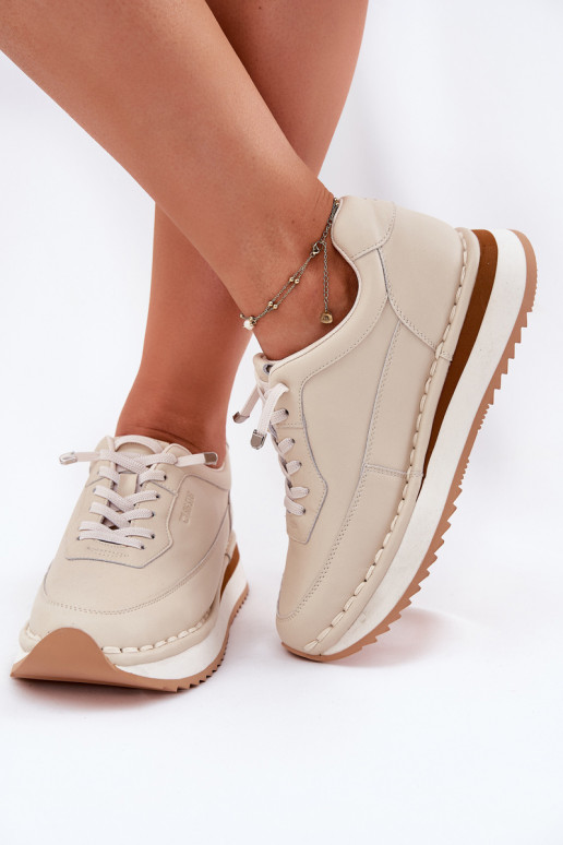 Haut Sneakers Stilvollllschuhe Feminin mit einer Plattform Big Star RR274A334 Beige