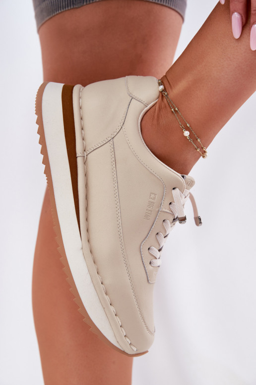 Peau Chaussures modèle baskets Féminin avec une plateforme Big Star RR274A334 beige Peau Chaussures modèle baskets Féminin avec une plateforme Big Star RR274A334 beige
