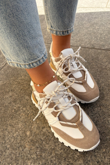 Haut Schuhe Sneakers Stilvollllschuhe Feminin Artiker 56C1738 Beige-goldene Farbe