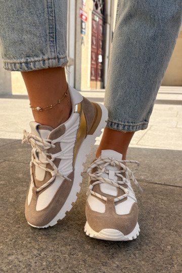 Haut Schuhe Sneakers Stilvollllschuhe Feminin Artiker 56C1738 Beige-goldene Farbe 2