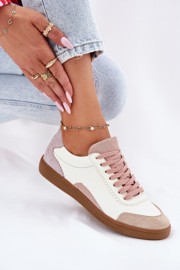 Peau Chaussures modèle baskets Féminin Zazoo N1220 couleur blanche