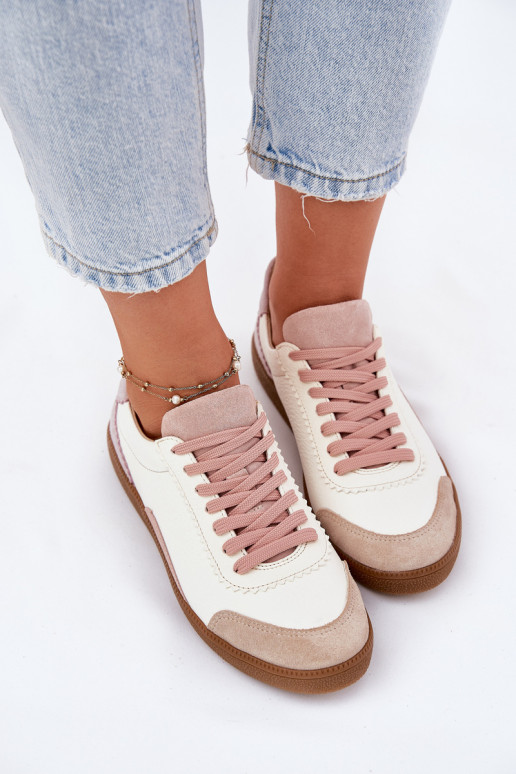 Leer Sneakers model schoenen Dames Zazoo N1220 Initte kleur Leer Sneakers model schoenen Dames Zazoo N1220 Initte kleur