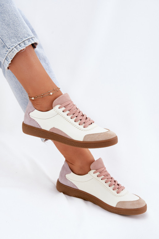 Peau Chaussures modèle baskets Féminin Zazoo N1220 couleur blanche Peau Chaussures modèle baskets Féminin Zazoo N1220 couleur blanche