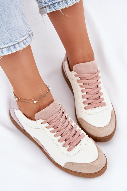 Peau Chaussures modèle baskets Féminin Zazoo N1220 couleur blanche Peau Chaussures modèle baskets Féminin Zazoo N1220 couleur blanche