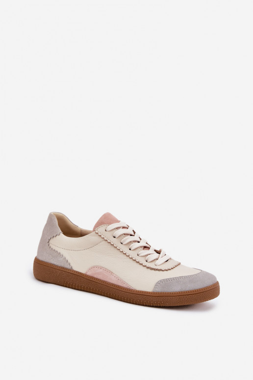 Peau Chaussures modèle baskets Féminin Zazoo N1220 beige Peau Chaussures modèle baskets Féminin Zazoo N1220 beige