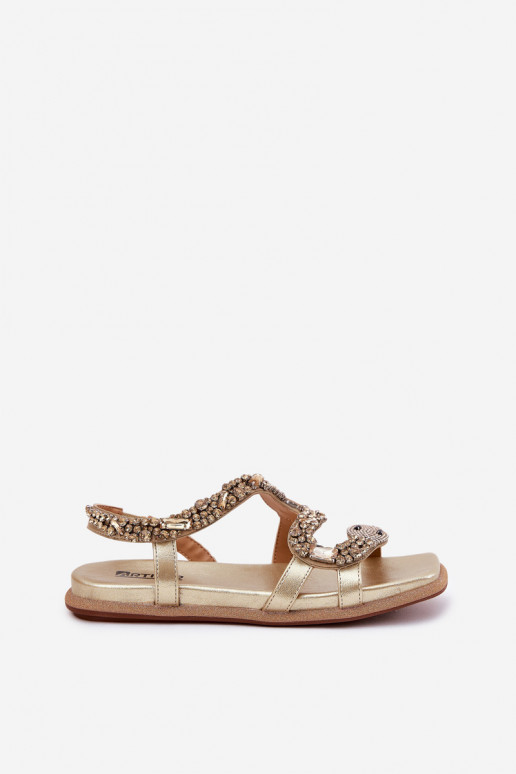 Sandales pour femmes Avec décoration avec imitation peau de serpent Eko Peau Artiker 56C1362 couleur dorée Sandales pour femmes Avec décoration avec imitation peau de serpent Eko Peau Artiker 56C1362 couleur dorée